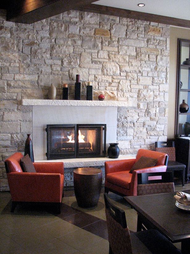 Custom-built fireplace at Bar Lounge