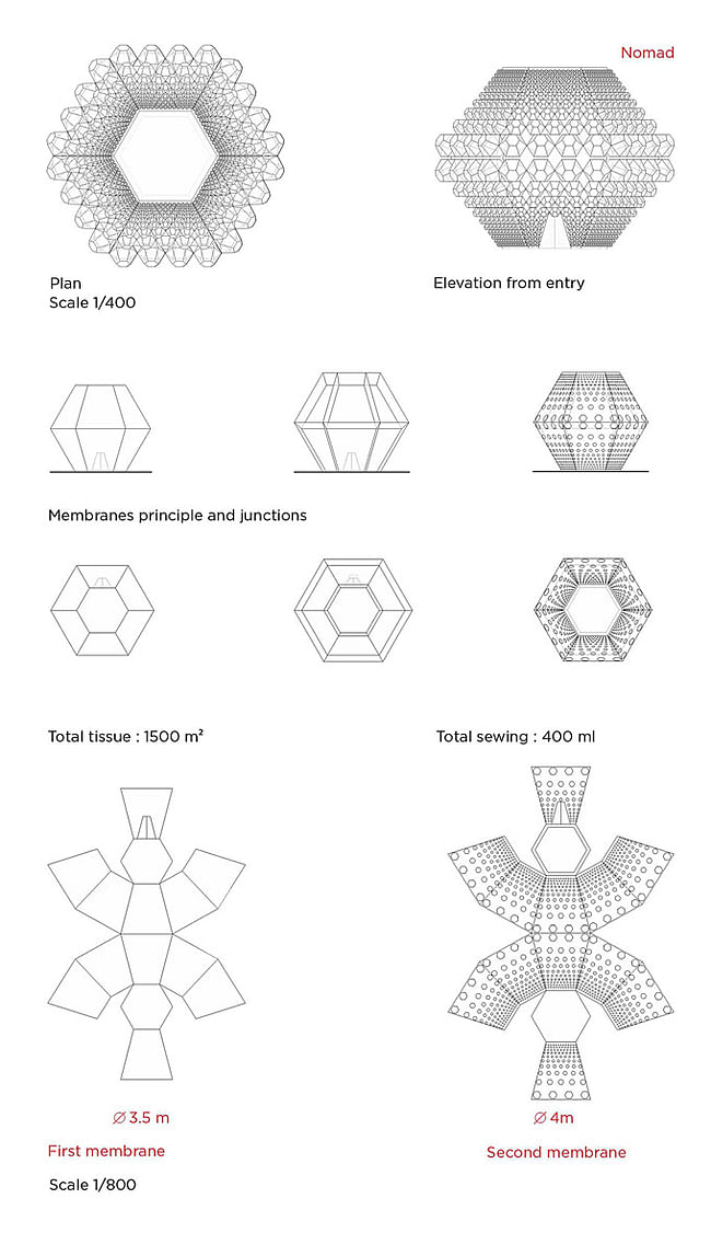 Membrane plans (Image: SITBON ARCHITECTES)