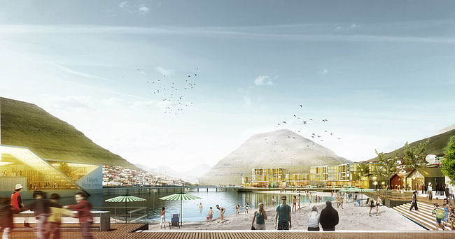 Rendering of the competition-winning design for Klaksvík City Center by Henning Larsen Architects (Image: Henning Larsen Architects)