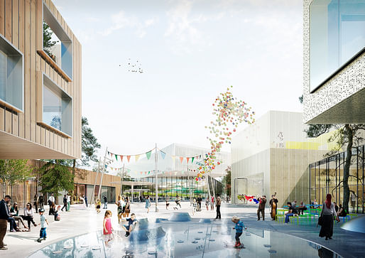 Winning design for the new Sports and Culture Campus Gellerup in Aarhus. Image: Schmidt Hammer Lassen Architects.