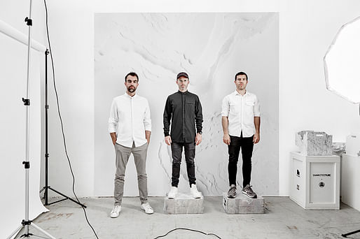 Snarkitecture: Alex Mustonen, Daniel Arsham, and Benjamin Porto (from left). Photo by Noah Kalina.