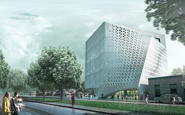 Exterior rendering (Image courtesy of Adrian Yau, Frisly Colop Morales, Jason Easter, Lukasz Wawrzenczyk)