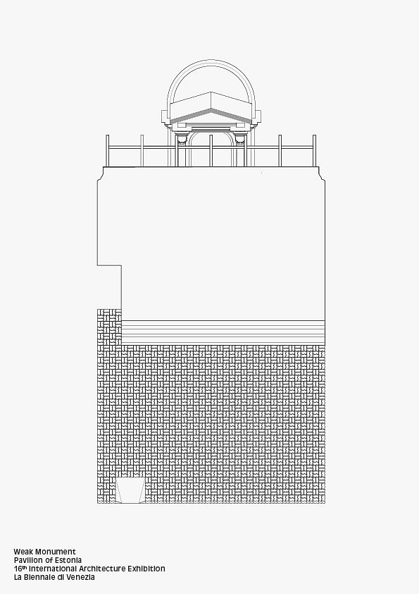 Drawing of the wall altar inside the pavilion. Image © Weak Monument 2018.