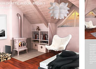 Interior design of attic floor