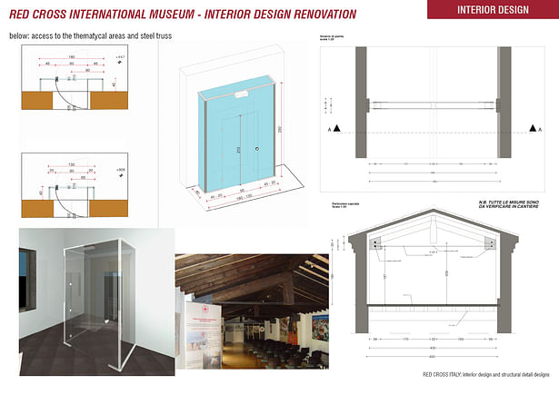 structural interior design - red cross international museum in Castiglione d/S (Italy)