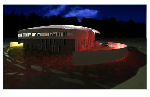 Night Rendering (School color lights - Maroon and Gold)