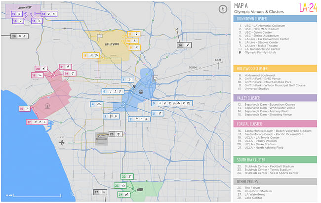 The LA 24 proposal for Olympic 'clusters.' Credit: LA 24
