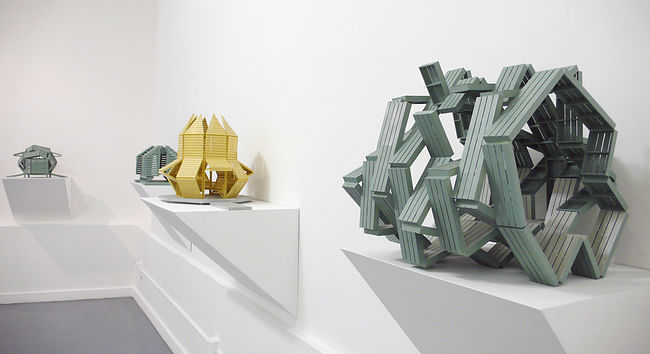 Michael Jantzen sculptures and models at Bruno David Gallery, St. Louis, Missouri. Image courtesy of the artist.