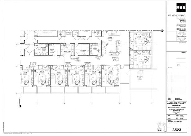 Antelope Valley Hospital Master Plan Projects Phase 1, Increment 3, ED Addition / CCU Remodel, Second Floor Plan