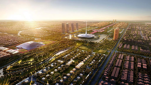 Amaravati Master Plan rendering by Foster + Partners. Image: Foster + Partners. 