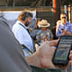 A park ranger previews the LASHP Trails app at the Wellspring launch event. Photo credit: IMLab-UCLA.