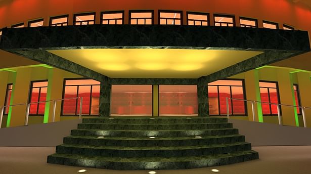 Auditorium Lighting Design - Portico Lighting Scene