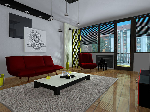 Living room - view to balcony