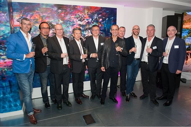 Aedas’ senior management gave a toast at the cocktail reception in London