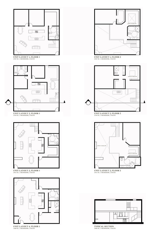 Unit Plans of the Apartments