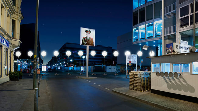 Visualization of the Lichtgrenze at Checkpoint Charlie; © Kulturprojekte Berlin_WHITEvoid / Christopher Bauder; Photo: Daniel Büche