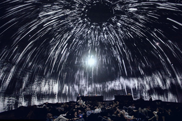 The night of June 3rd, Immersion Experience Symposium 2016, Montreal, Canada. Premiere of 'Morphogenesis' at SAT's dome 'Satosphere,' the very first immersive modular theatre, dedicated to artistic creation. photo by SebastienRoy.ca