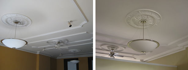 partial dividing wall maintaining ceiling details