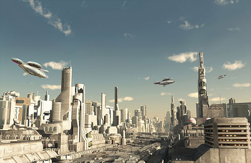 This futuristic city scene illustration allows a first (vague) glimpse at the proposed multipropeller CityAirbus vehicle. Widespread adoption of this autonomous "drone taxi" is supposedly just around the corner, according to Airbus. (Image courtesy of Airbus Group)