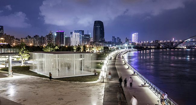 The Cloud by schmidt hammer lassen architects at the Shanghai West Bund Biennial. Image courtesy of schmidt hammer lassen.