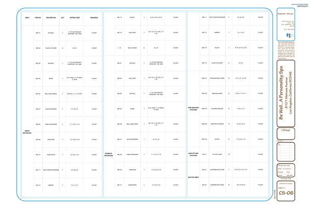 CS-06 Furniture Schedule