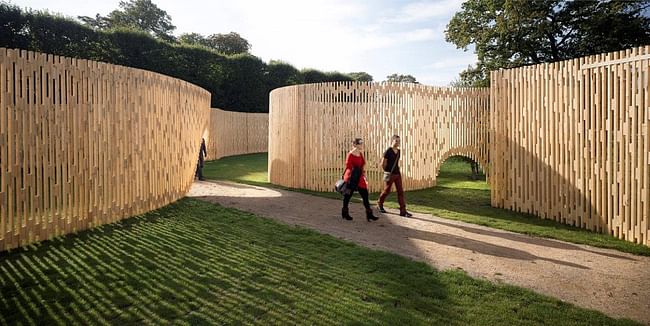 FABRIC's Trylletromler temporary pavilion in King's Garden, Copenhagen. Photo by Walter Herfst, courtesy of FABRIC.