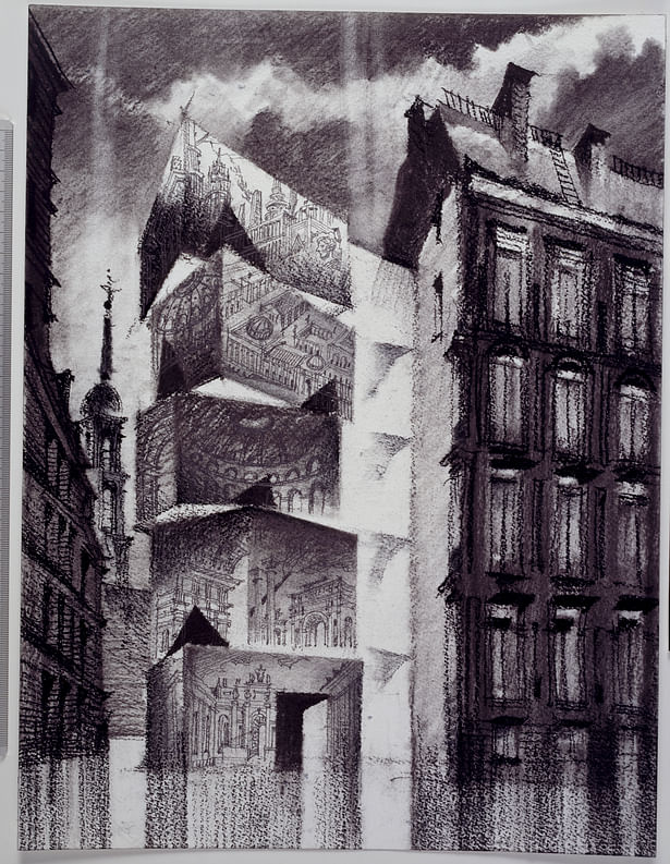 Drawing of the Museum of the Architectural Drawing by Sergei Tchoban