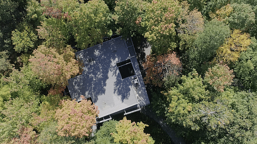 Aerial view of the Grantham Foundation for the Arts and the Environment in Saint-Edmond-de-Grantham, Quebec. Image: Grantham Foundation