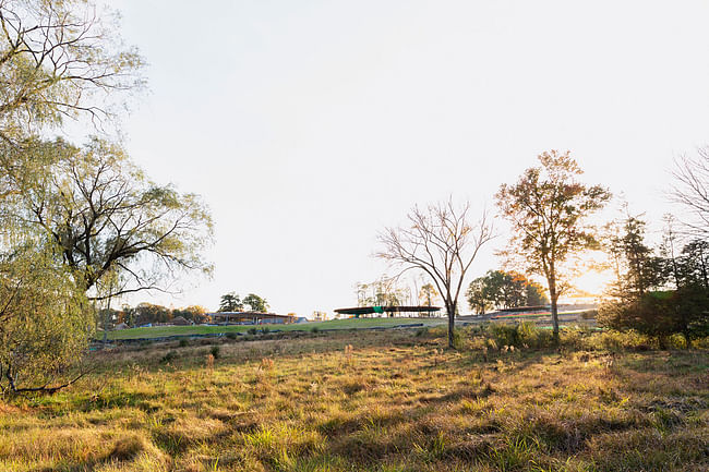 Under construction - The Grace Farms 'River' project by SANAA. Photo courtesy of Grace Farms. © Dean Kaufman, 2014