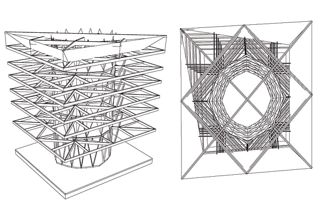 The structure from the top