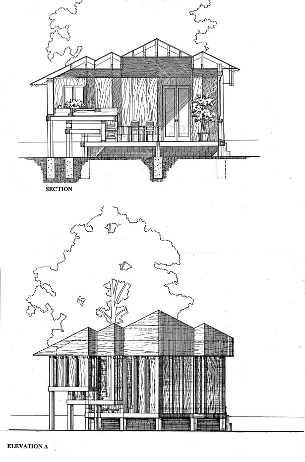 Two Week Temporary Retreat - Plan & Elevation