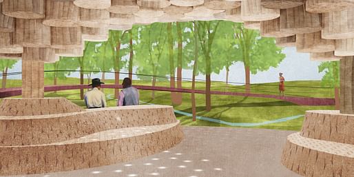 Interior view of Francis Kéré's new pavilion at the Tippet Rise Art Center in Montana. Image credit: Francis Kéré.