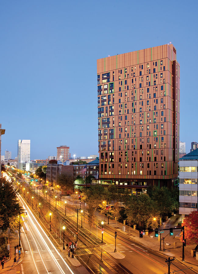 Finalist - Americas: Tree House Residence Hall, Boston, USA by ADD © Peter Vanderwarker