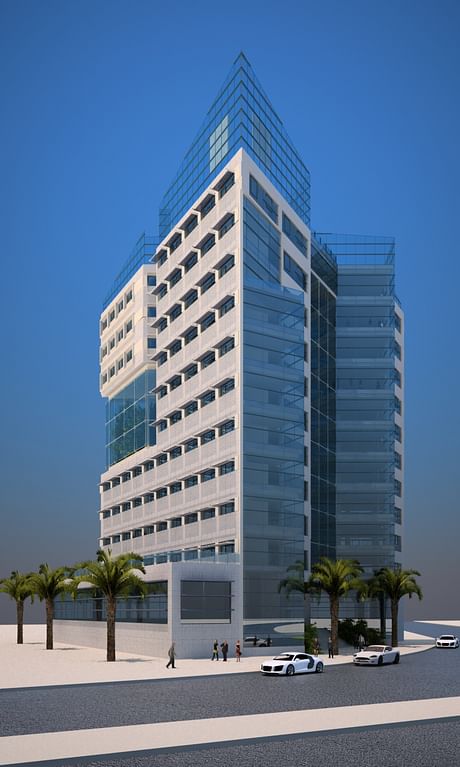 Architectural proposal for an office tower building.