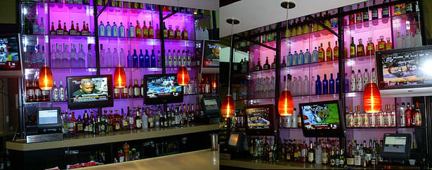 new back bar with changing color LED's