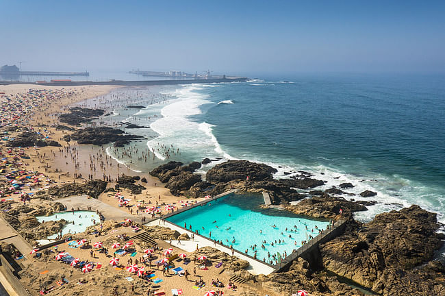 Joao Morgado for Outdoor Swimming Pool, in Leca de Palmeira, Portugal, by Alvaro Siza Vieira. Photo courtesy of Arcaid Images Architectural Photographer of Year 2014 award.