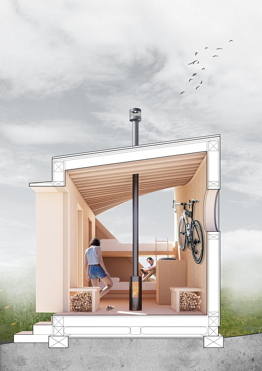 [Section View] 1st Prize: Accordian: Combinatory Velo Frames - Designed by Edbert Cheng and Ivory Wang