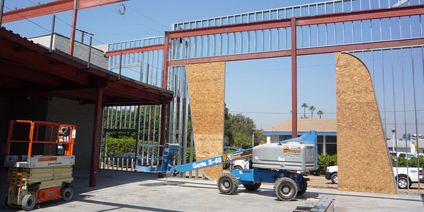 Building Shell Steel Infill Framing Form Under Construction