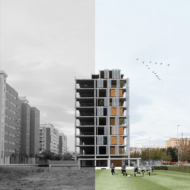 RIBA President's Awards for Research 2014 - Shortlisted for Outstanding Master's Degree Thesis: Juan Montoliu Hernandez of the Architectural Association School of Architecture: CRISIS Architecture: Colonizing existing concrete structures.