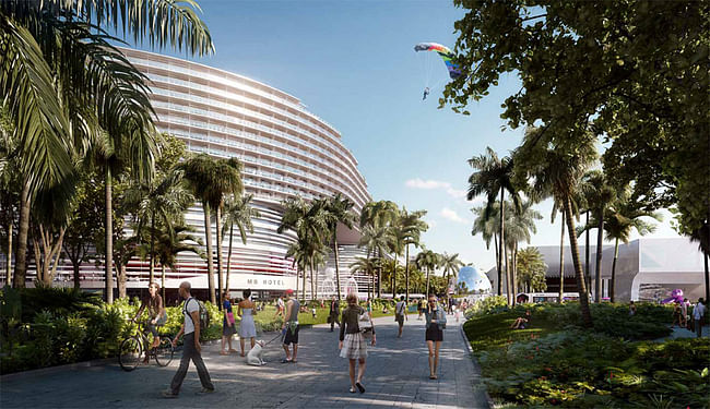 View of the Plaza from the West, Image © OMA