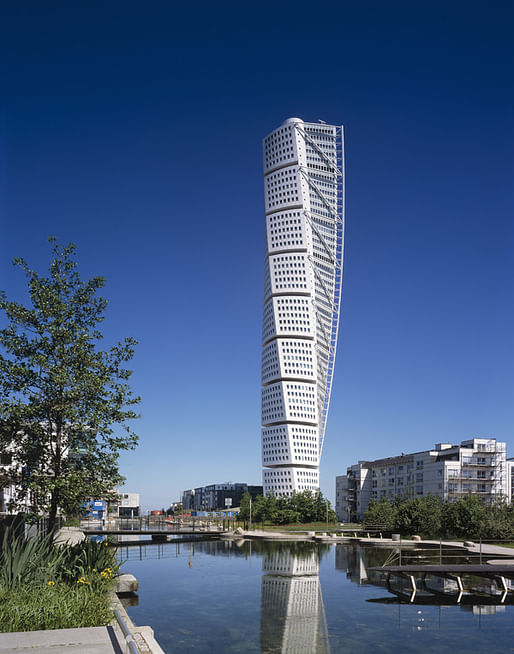 Santiago Calatrava's Turning Torso in Malmö, Sweden. Image courtesy of Santiago Calatrava Architects & Engineers.