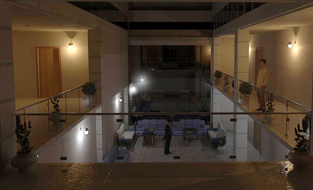 Senior residential block- interior atrium