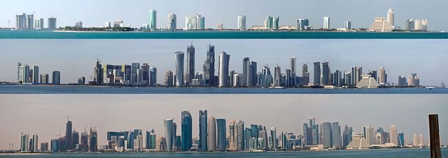 Doha, Qatar skyline. via reddit.com (submitted by RXX)