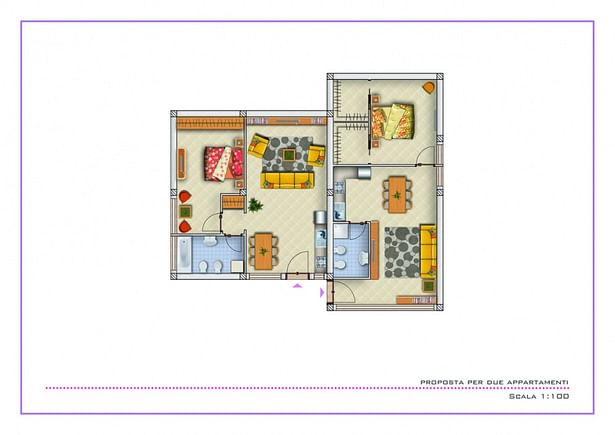50sqm apartments furnished plan