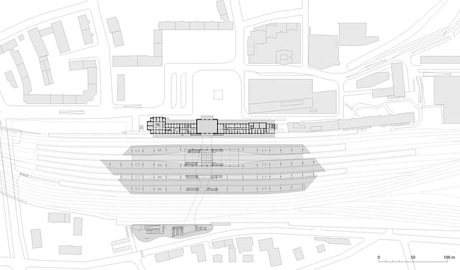 Salzburg Central Station, platform level diagram. Image: kadawittfeldarchitektur