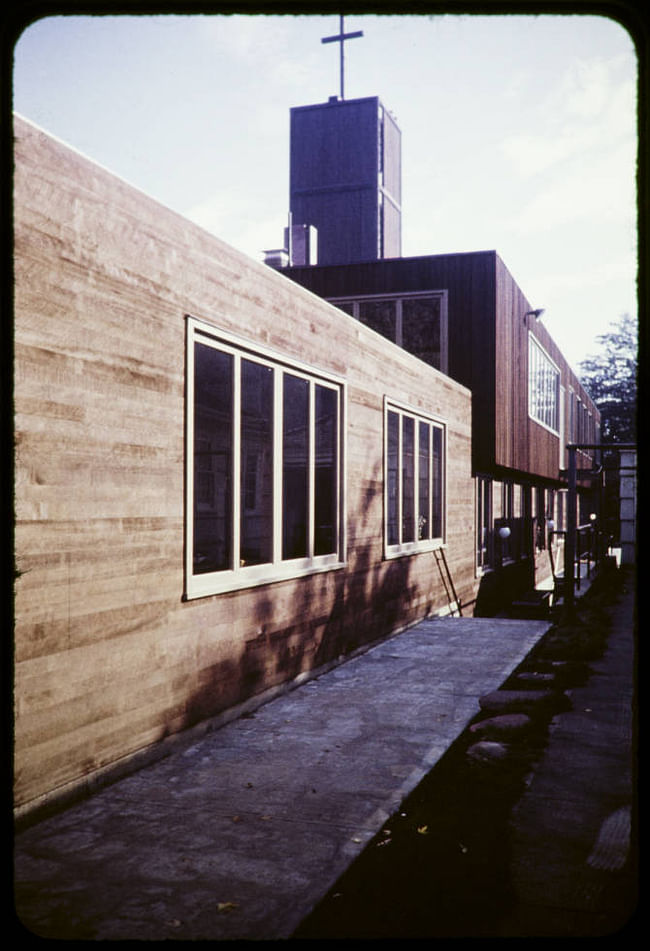 Central Lutheran Church in Portland, Oregon by Pietro Belluschi, from Pierre Koenig's collection. Image via digitallibrary.usc.edu.