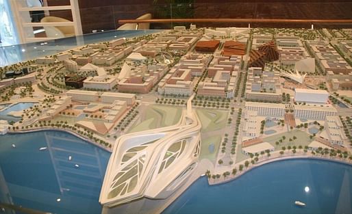 A model of Saadiyat Island in Abu Dhabi in 2007. Photo via Wikimedia Commons.