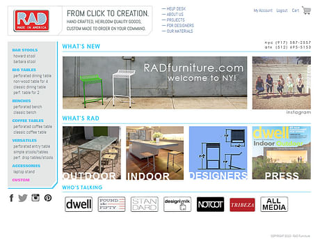 RADfurniture.com new homepage