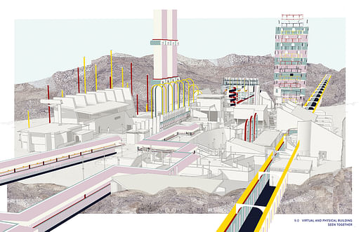 ​Serjeant Awards for Excellence in Drawing RIBA Part 1 winner: Gabriel Beard (Bartlett School of Architecture, UCL) for ‘Ascaya City Hall: Constructing a Virtual Civic Image’