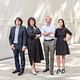 Curators from left to right- associate curator Iker Gil, and curators Mimi Zeiger, Niall Atkinson, and Ann Lui. Image by Nancy Wong